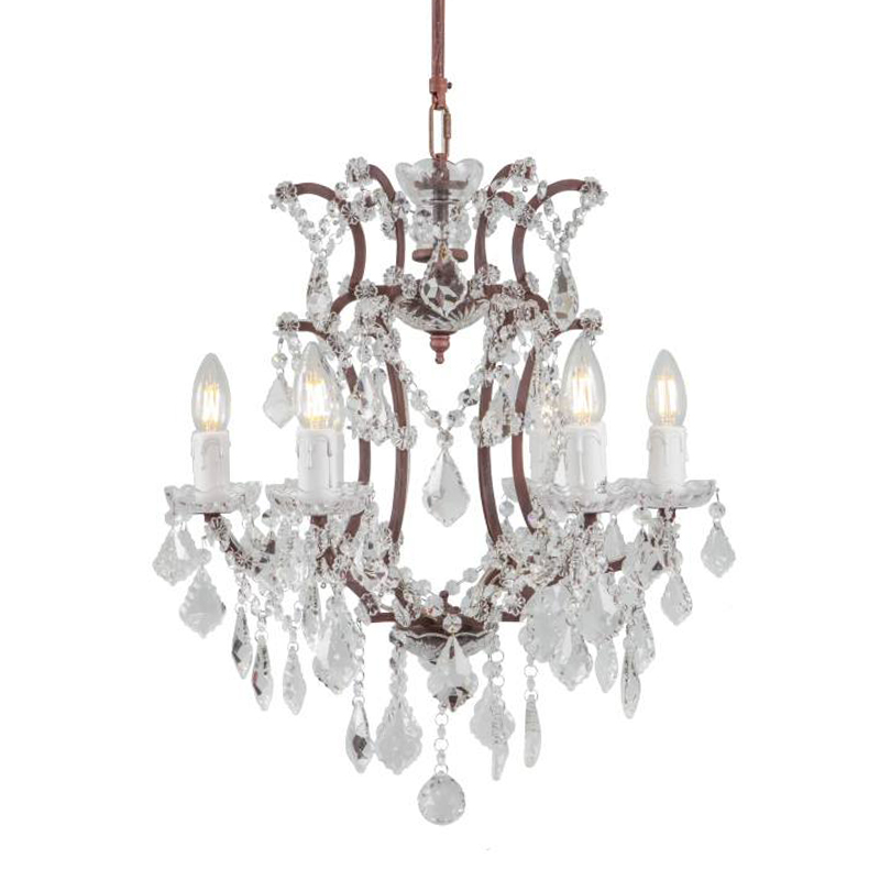 Люстра 19th c. Rococo IRON & CLEAR CRYSTAL Brown Chandelier 6 Коричневый винтаж Прозрачное Стекло Люстра 19th c. Rococo IRON & CLEAR CRYSTAL Brown Chandelier 6 Коричневый винтаж Прозрачное Стекло в Липецке | Loft Concept