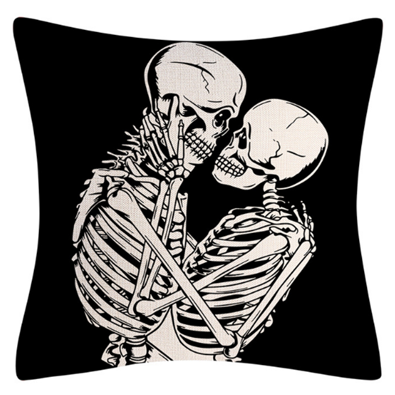 Подушка на Хэллоуин Skeleton in love Черно-белый в Липецке | Loft Concept 