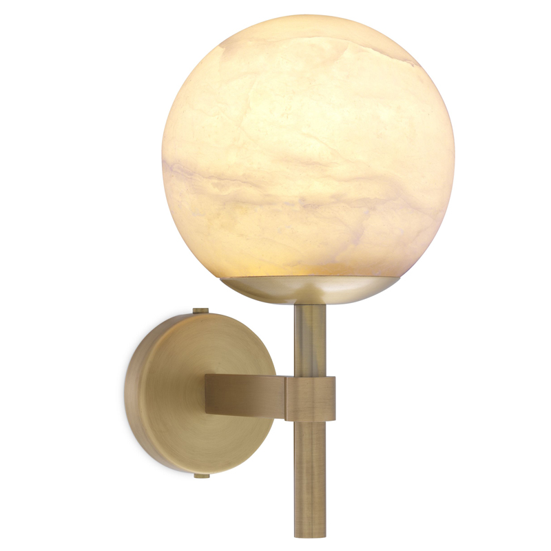 Бра Eichholtz Wall Lamp Jade alabaster Латунь Античная полированная Белый Бра Eichholtz Wall Lamp Jade alabaster Латунь Античная полированная Белый в Липецке | Loft Concept