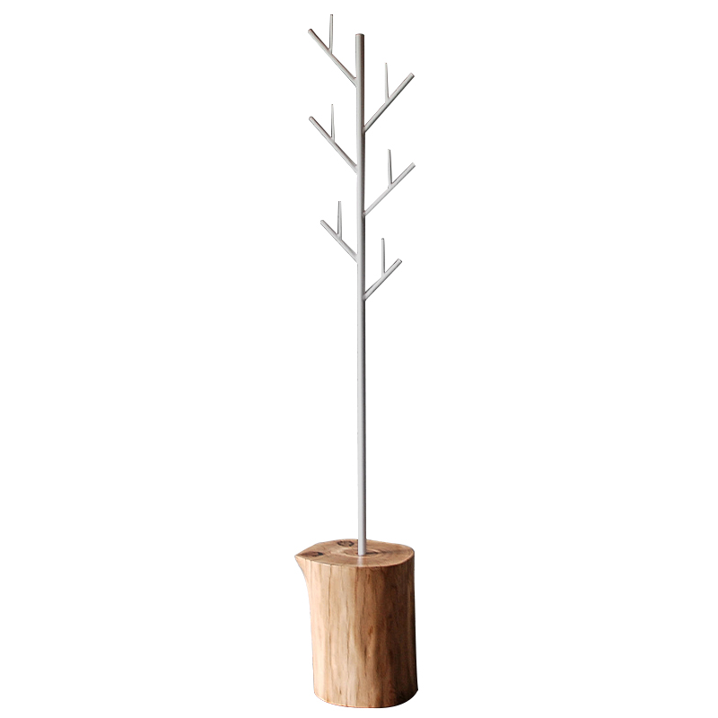Вешалка Metal Branches and Stump Floor Hanger White Белый Светлый дуб в Липецке | Loft Concept 
