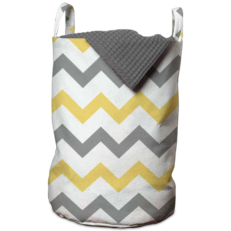 Корзина Mustard and Gray Chevron Basket Горчичный Серый Белый в Липецке | Loft Concept 