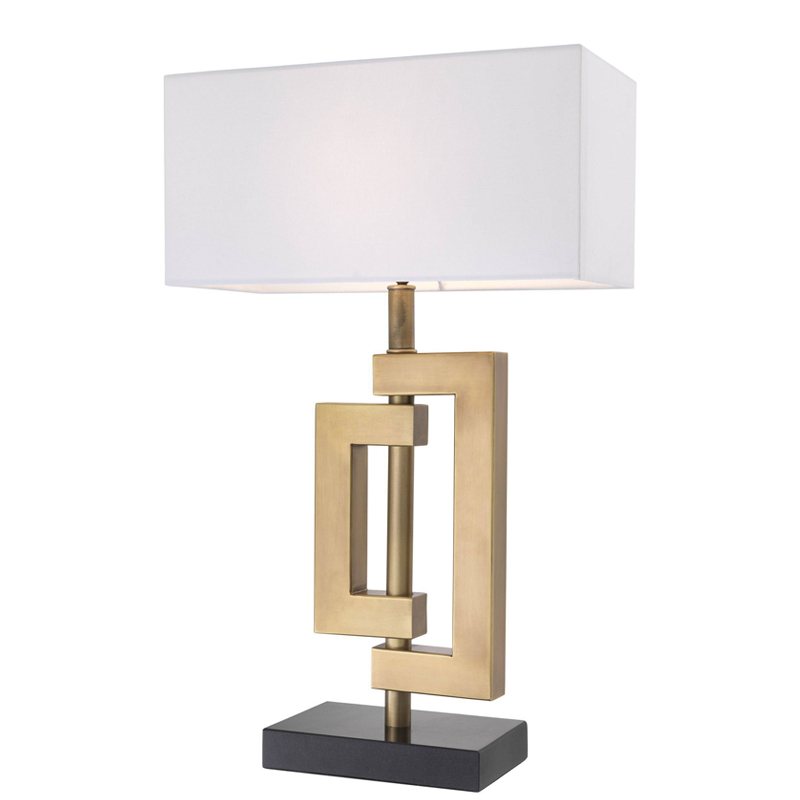 Настольная лампа Eichholtz Table Lamp Leroux brass Белый Латунь Античная полированная Черный Настольная лампа Eichholtz Table Lamp Leroux brass Белый Латунь Античная полированная Черный в Липецке | Loft Concept