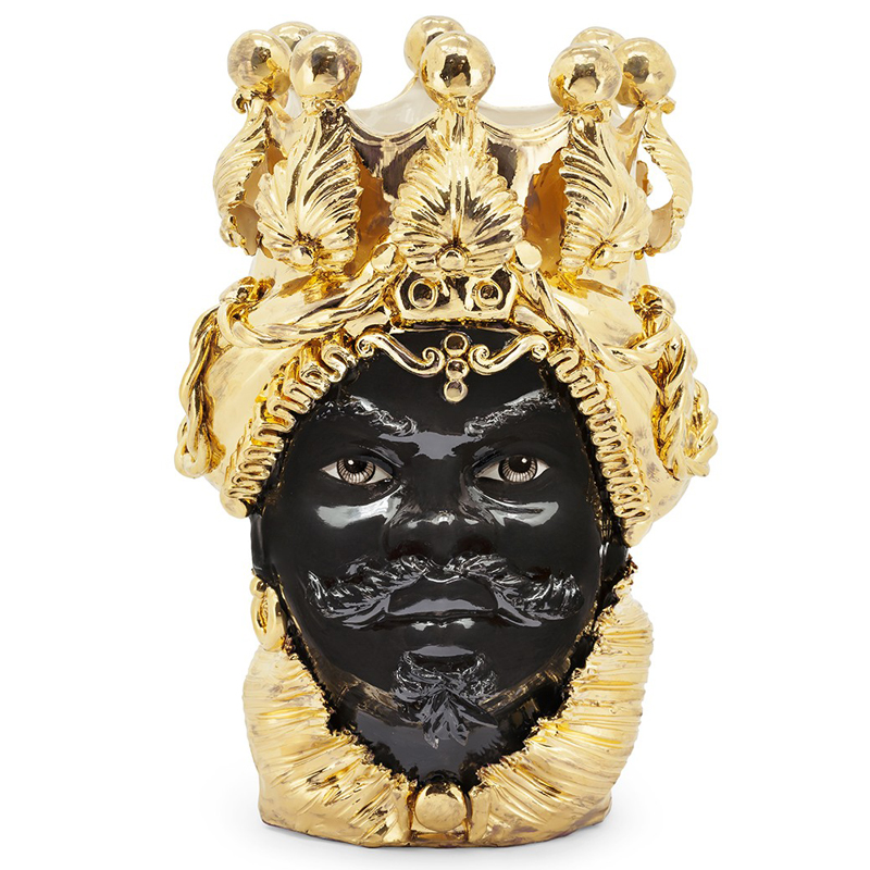 Ваза VASE MORO MAN BIG DREAMS gold Черный Глянцевое золото Ваза VASE MORO MAN BIG DREAMS gold Черный Глянцевое золото в Липецке | Loft Concept