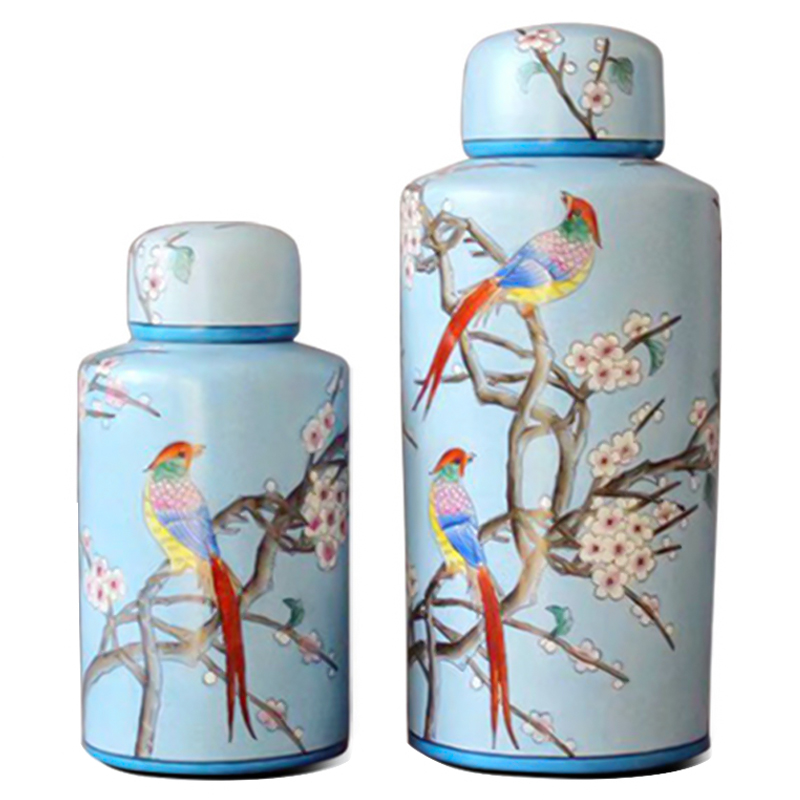 Ваза Garden Blue Birds Vase Голубой Мульти Ваза Garden Blue Birds Vase Голубой Мульти в Липецке | Loft Concept