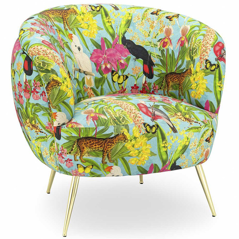 Кресло ARMCHAIR KELLIT Jungle Мульти Глянцевое золото Кресло ARMCHAIR KELLIT Jungle Мульти Глянцевое золото в Липецке | Loft Concept