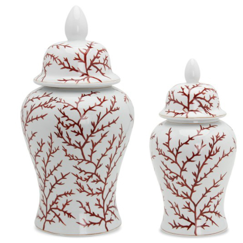 Ваза White Vase Branches Бургундский красный Белый Ваза White Vase Branches Бургундский красный Белый в Липецке | Loft Concept
