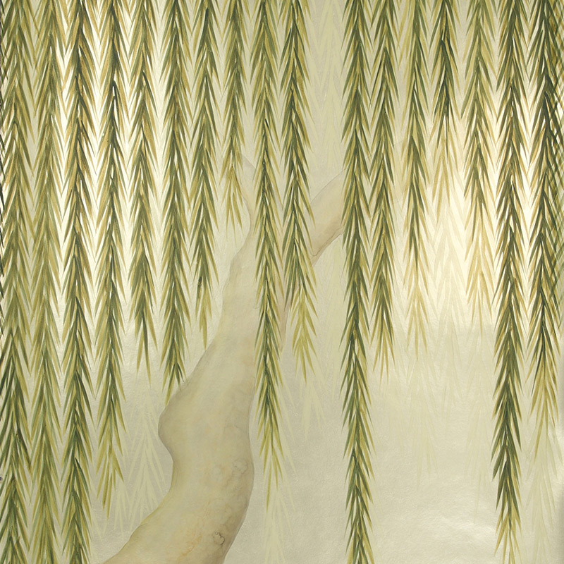 Обои ручная роспись Willow Original colourway on Champagne Gold gilded paper  в Липецке | Loft Concept 