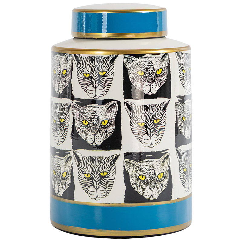 Ваза с крышкой Cats Vase Белый Черно-белый Голубой Золотой Красный Ваза с крышкой Cats Vase Белый Черно-белый Голубой Золотой Красный в Липецке | Loft Concept
