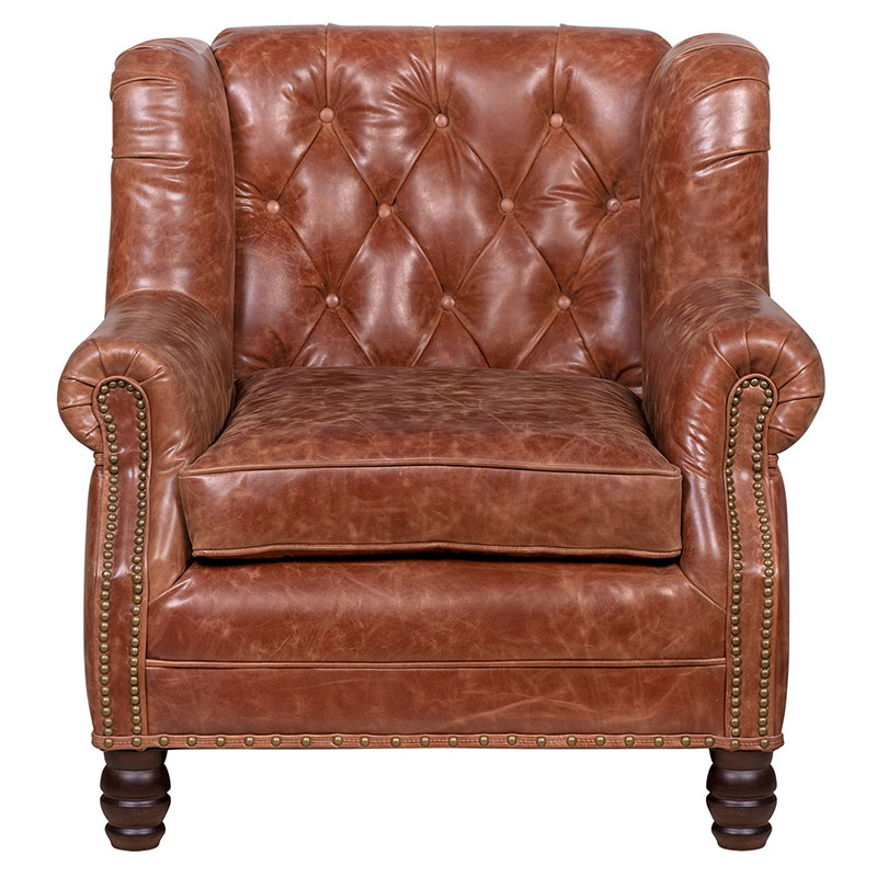 Кожаное кресло James Brown Leather Armchair Коричневый Кожаное кресло James Brown Leather Armchair Коричневый в Липецке | Loft Concept