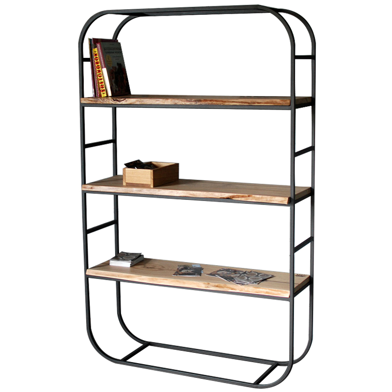 Стеллаж Jensen Industrial Metal Rust Rack Черный Светлый дуб Стеллаж Jensen Industrial Metal Rust Rack Черный Светлый дуб в Липецке | Loft Concept