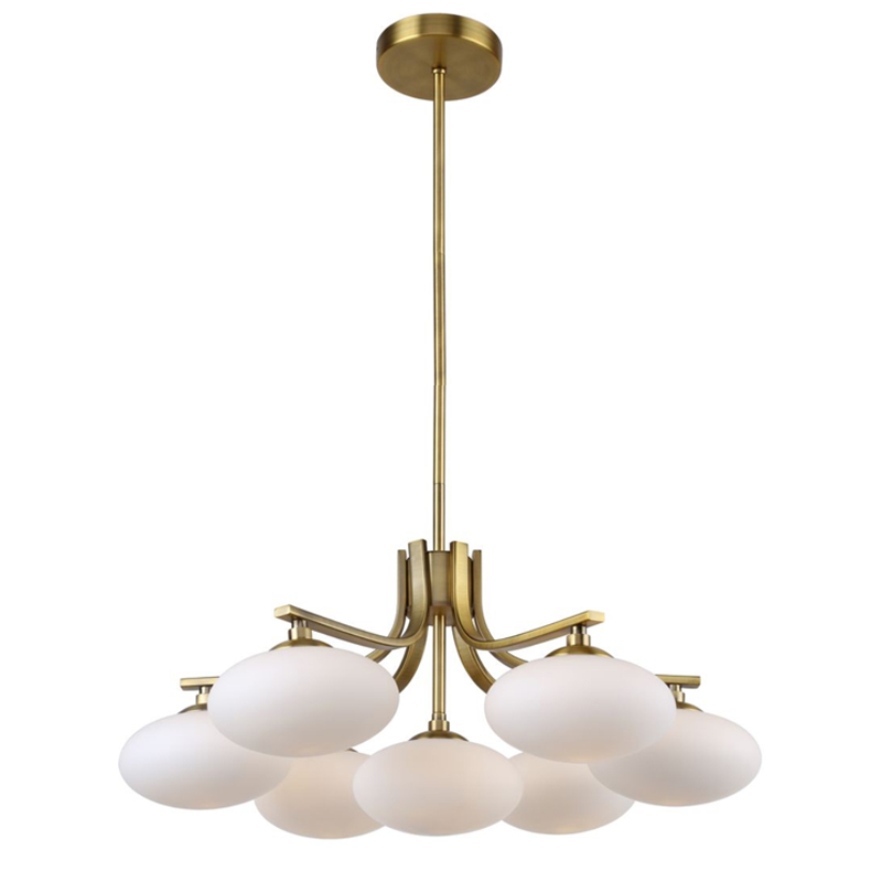 Oval Balls Mushrooms Chandelier 7 Brass Латунь Прозрачный белый Oval Balls Mushrooms Chandelier 7 Brass Латунь Прозрачный белый в Липецке | Loft Concept