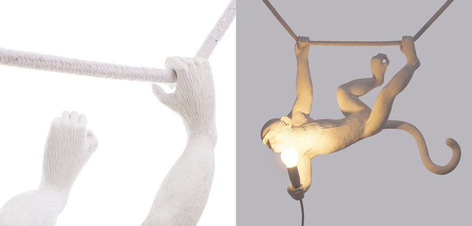 Подвесной светильник Seletti The Monkey Lamp Swing White Подвесной светильник Seletti The Monkey Lamp Swing White - Loft-Concept в Липецке