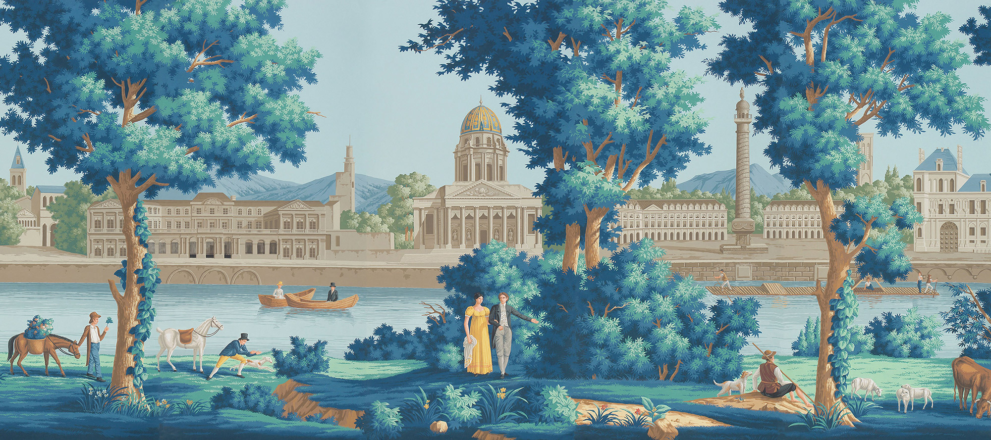 Обои ручная роспись Monuments of Paris Jacquemart on scenic paper Обои ручная роспись Monuments of Paris Jacquemart on scenic paper - постер Loft-Concept в Липецке