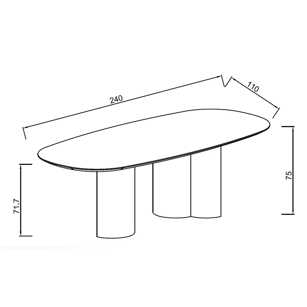 Стол обеденный мраморный с колоннами Marble Column Table в Липецке