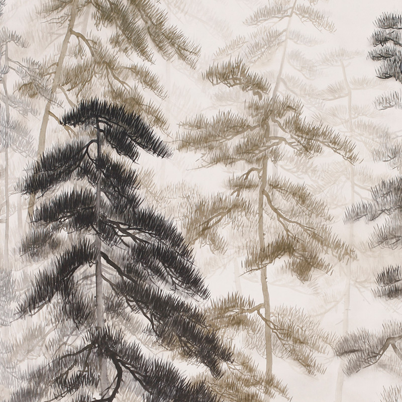 Обои ручная роспись Abstract Pines Dark Lacquer on Natural Mica metallic silk Обои ручная роспись Abstract Pines Dark Lacquer on Natural Mica metallic silk в Липецке | Loft Concept