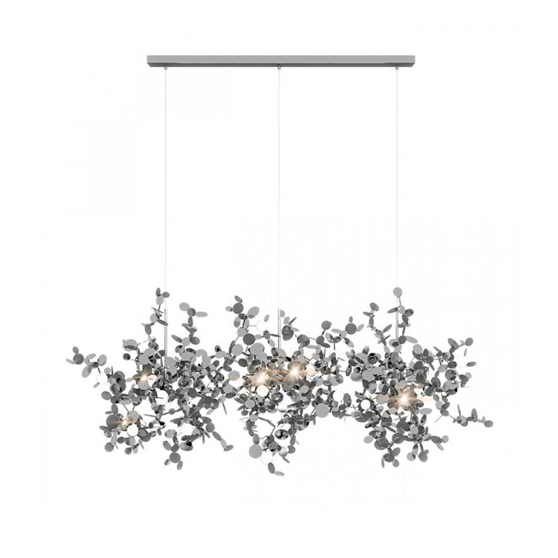 Люстра Terzani Argent Suspension Linear Silver длина 85 см Серебряный Люстра Terzani Argent Suspension Linear Silver длина 85 см Серебряный в Липецке | Loft Concept