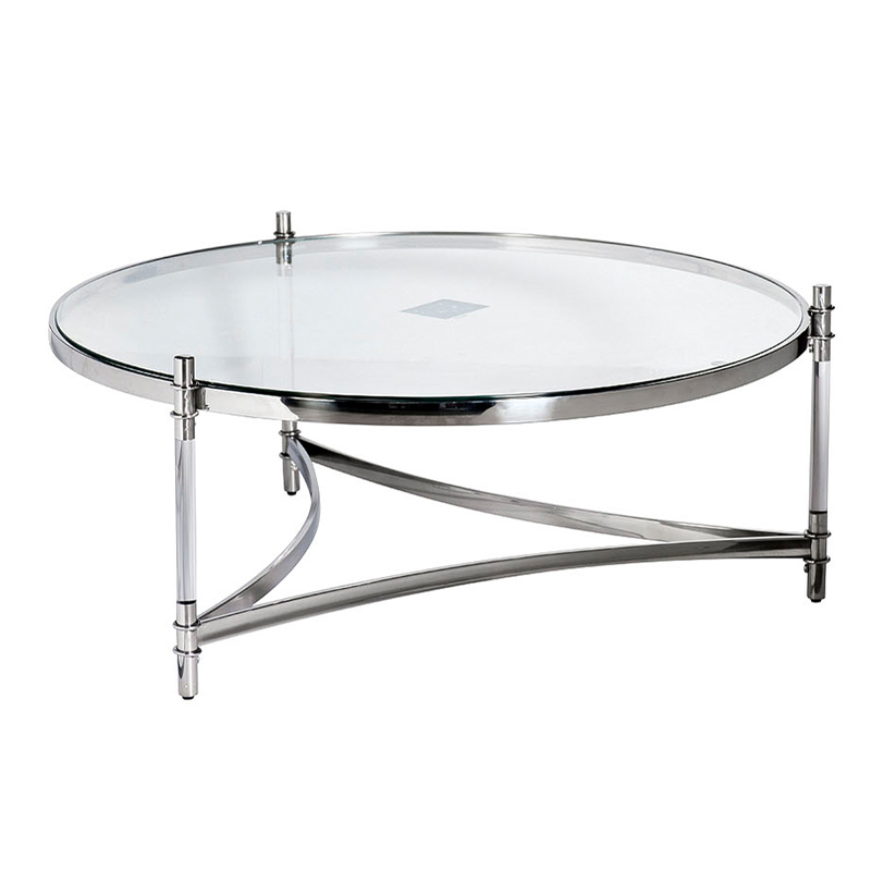 Кофейный стол Octavio Coffee Table Хром Прозрачный Кофейный стол Octavio Coffee Table Хром Прозрачный в Липецке | Loft Concept