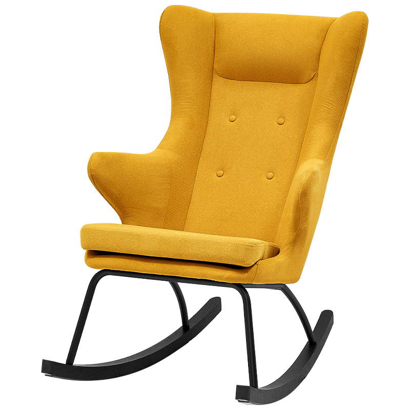 Rocking chair DORIA YELLOW Кресло-Качалка Желтое Желтый Черный Rocking chair DORIA YELLOW Кресло-Качалка Желтое Желтый Черный в Липецке | Loft Concept