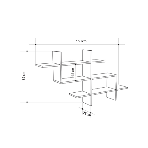 Полка фигурная подвесная цвета антрацит HALIC BOOKCASE ANTHRACITE Полка фигурная подвесная цвета антрацит HALIC BOOKCASE ANTHRACITE в Липецке