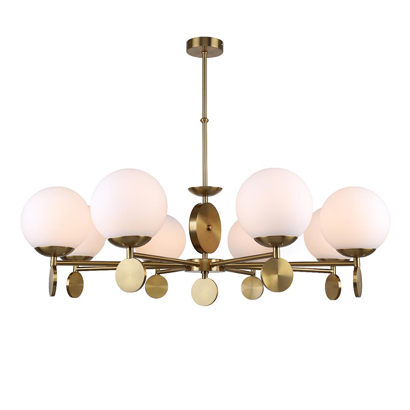 Люстра Kyran Chandelier Bronze 8 Бронза Белый Люстра Kyran Chandelier Bronze 8 Бронза Белый в Липецке | Loft Concept