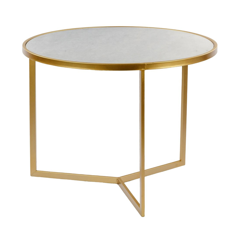 Приставной стол Round Table Marble Золотой Белый Мрамор Bianco Приставной стол Round Table Marble Золотой Белый Мрамор Bianco в Липецке | Loft Concept