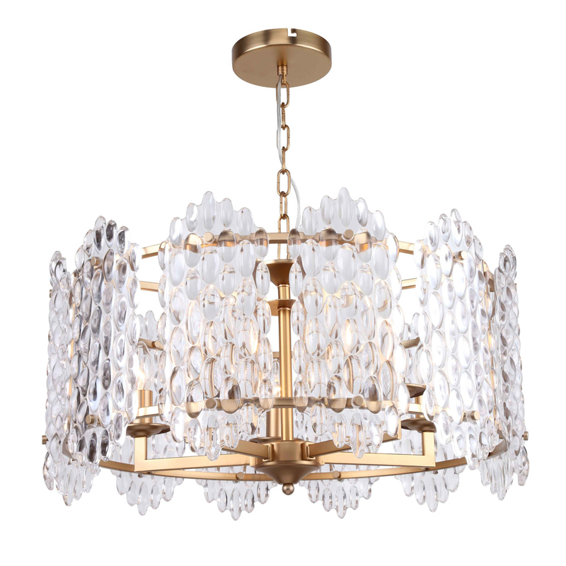 Люстра подвесная Textured Glass Chandelier D61 Прозрачное Стекло Глянцевое золото Люстра подвесная Textured Glass Chandelier D61 Прозрачное Стекло Глянцевое золото в Липецке | Loft Concept