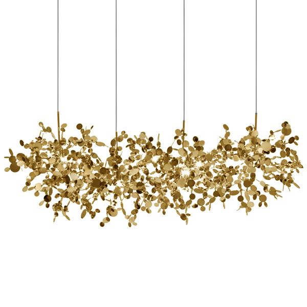 Люстра Terzani Argent Suspension Linear Gold Глянцевое золото Люстра Terzani Argent Suspension Linear Gold Глянцевое золото в Липецке | Loft Concept