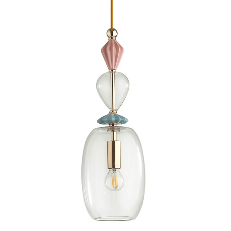 Подвесной светильник Iris Glas hanging lamp candy B Прозрачное Стекло Розовый пастельный Голубой Подвесной светильник Iris Glas hanging lamp candy B Прозрачное Стекло Розовый пастельный Голубой в Липецке | Loft Concept
