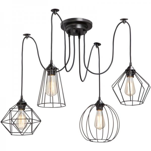 Люстра Loft Industrial 4 wire Cage Differ Pendant Люстра Loft Industrial 4 wire Cage Differ Pendant в Липецке | Loft Concept