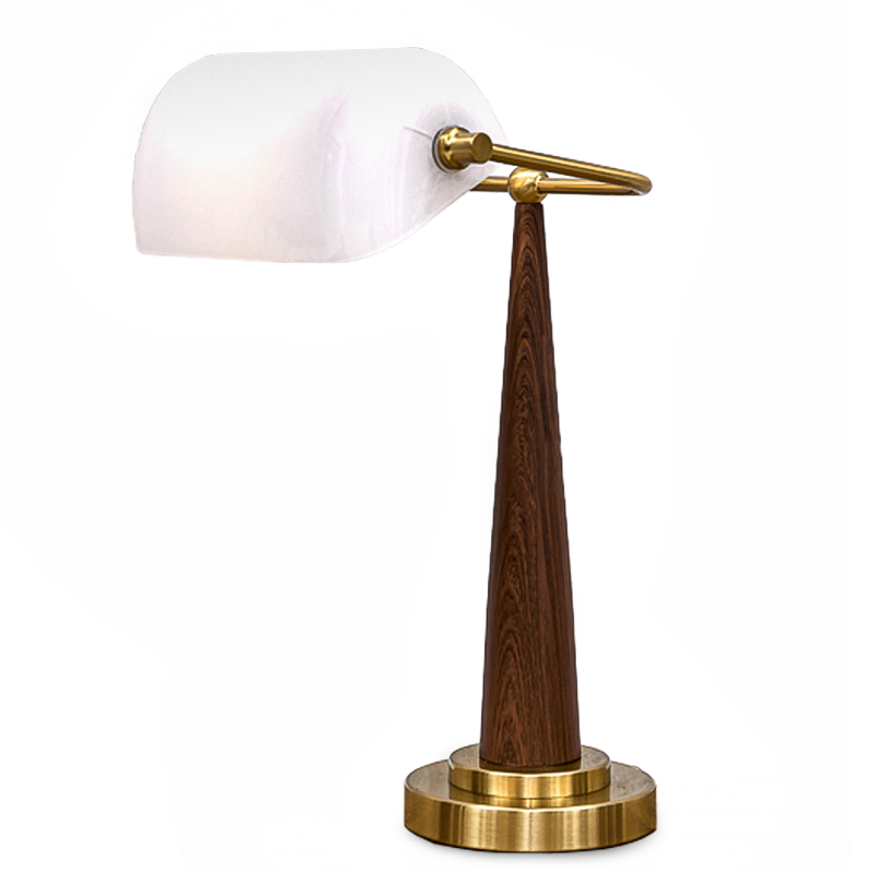 Настольная лампа Ziani Table lamp Белый Коричневый Латунь Настольная лампа Ziani Table lamp Белый Коричневый Латунь в Липецке | Loft Concept
