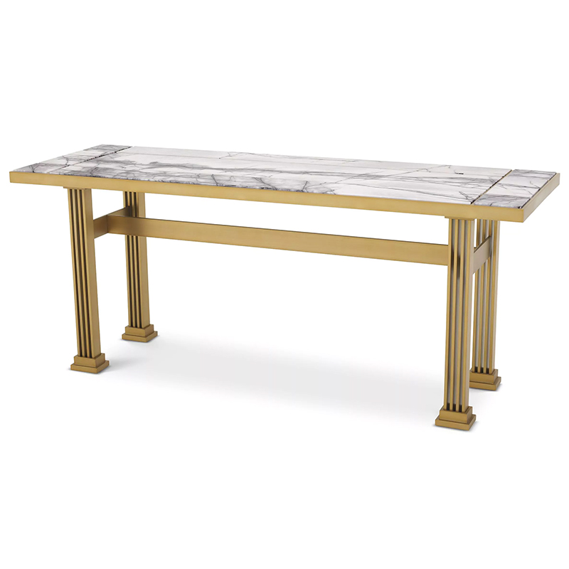Консоль Eichholtz Console Table The One Латунь Белый Мрамор Bianco Консоль Eichholtz Console Table The One Латунь Белый Мрамор Bianco в Липецке | Loft Concept