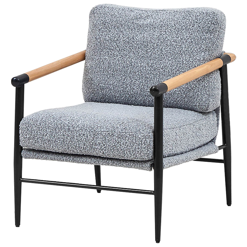 Кресло Dale Gray Armchair Черный Серый Древесина Кресло Dale Gray Armchair Черный Серый Древесина в Липецке | Loft Concept
