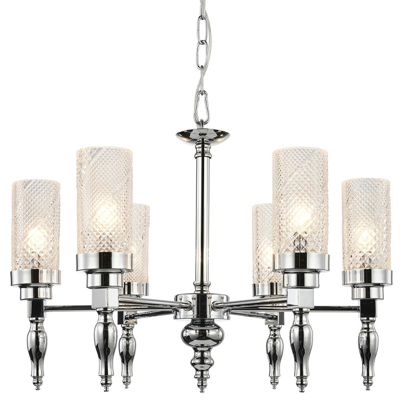 Люстра цвета хром Balusters D55 см Хром Прозрачный Люстра цвета хром Balusters D55 см Хром Прозрачный в Липецке | Loft Concept