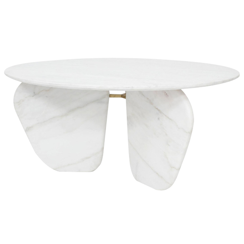 Обеденный стол Hera Dining Table Белый Мрамор Белый Мрамор Bianco Латунь Обеденный стол Hera Dining Table Белый Мрамор Белый Мрамор Bianco Латунь в Липецке | Loft Concept