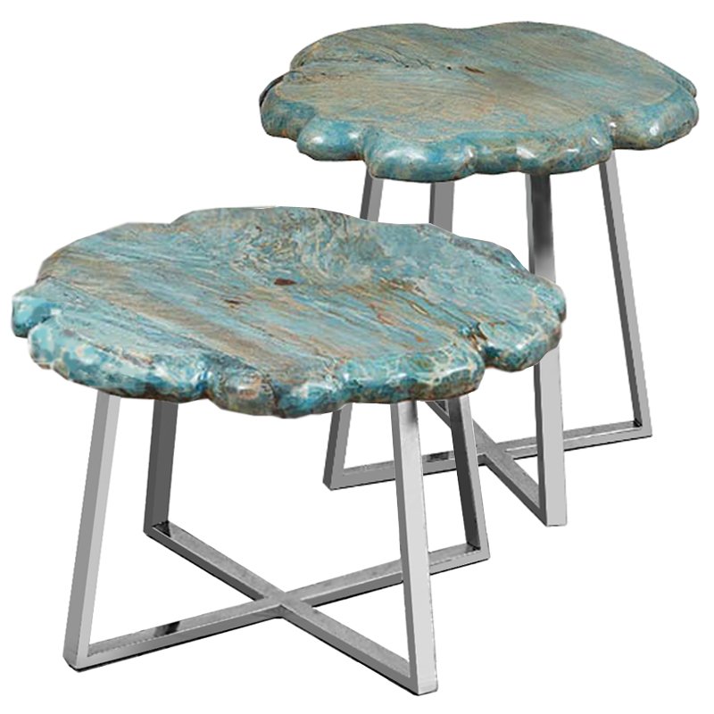 Приставной стол Melted Turquoise Бирюзовый Нержавеющая сталь Приставной стол Melted Turquoise Бирюзовый Нержавеющая сталь в Липецке | Loft Concept