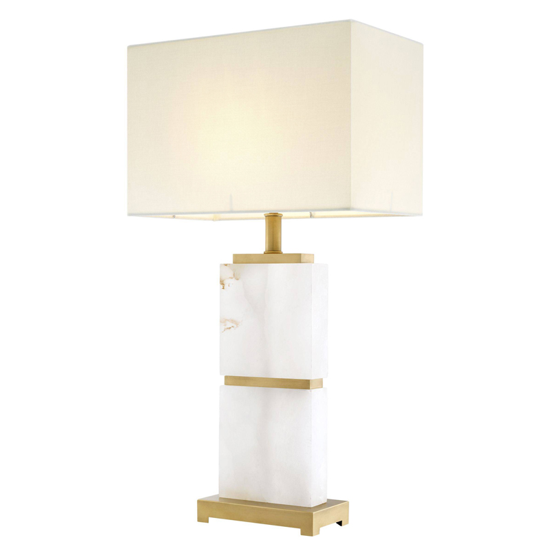 Настольная лампа Eichholtz Table Lamp Robbins Белый Латунь Молочный в Липецке | Loft Concept 