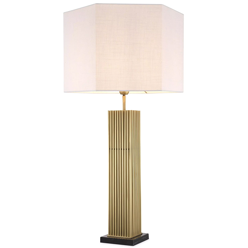 Настольная лампа Eichholtz Table Lamp Viggo Brass Латунь Белый Настольная лампа Eichholtz Table Lamp Viggo Brass Латунь Белый в Липецке | Loft Concept