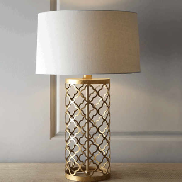 Настольная лампа Regina-Andrew Design Quatrefoil Drum Lamp Латунь Настольная лампа Regina-Andrew Design Quatrefoil Drum Lamp Латунь в Липецке | Loft Concept