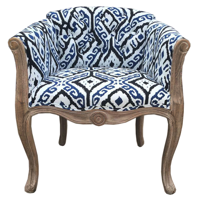 Кресло KELIM Blue Ornament Chair Коричневый Белый Синий Черный в Липецке | Loft Concept 