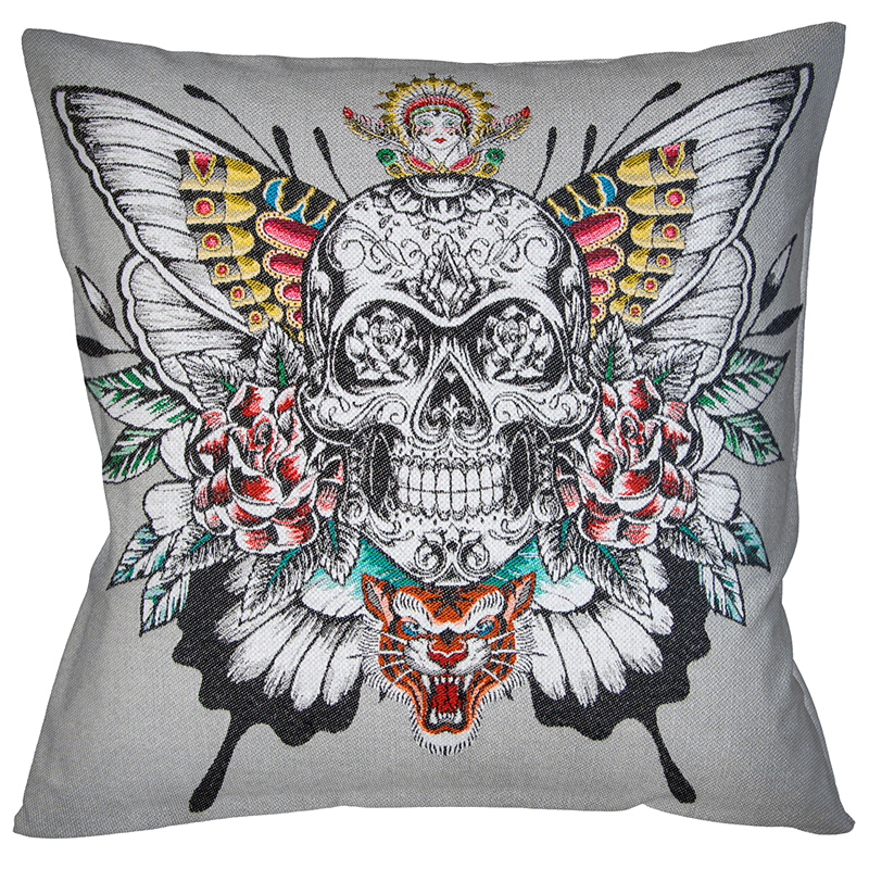 Декоративная подушка Ghost Rider Grey Мульти Декоративная подушка Ghost Rider Grey Мульти в Липецке | Loft Concept