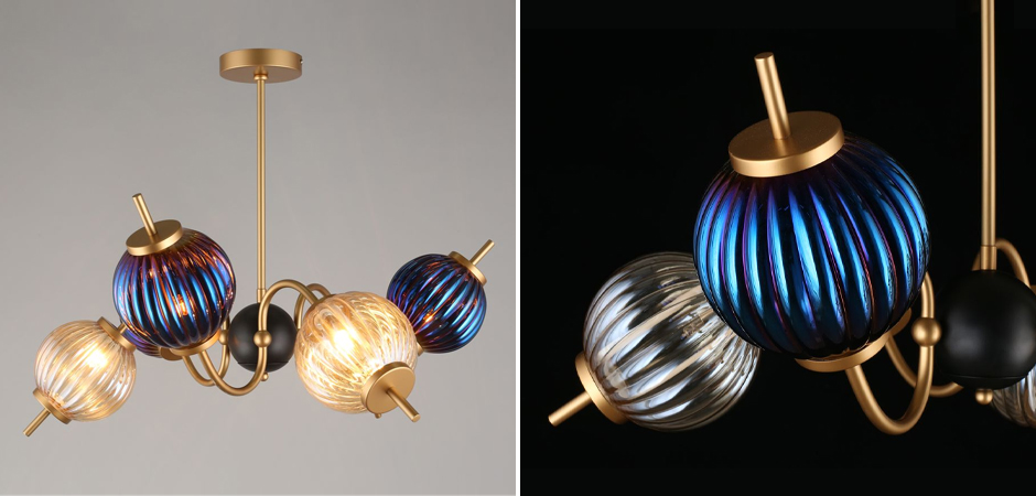 Люстра Shell Beads с цветным стеклом Люстра Shell Beads с цветным стеклом - Loft-Concept в Липецке