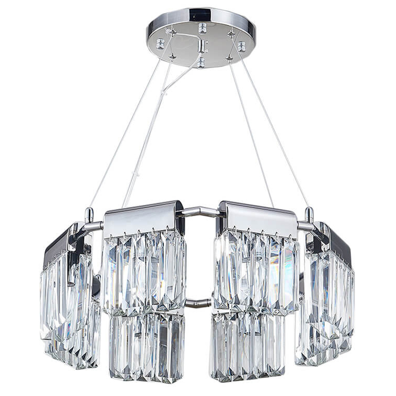 Люстра Crystal Pendants chrome 8 Прозрачное Стекло Хром Люстра Crystal Pendants chrome 8 Прозрачное Стекло Хром в Липецке | Loft Concept
