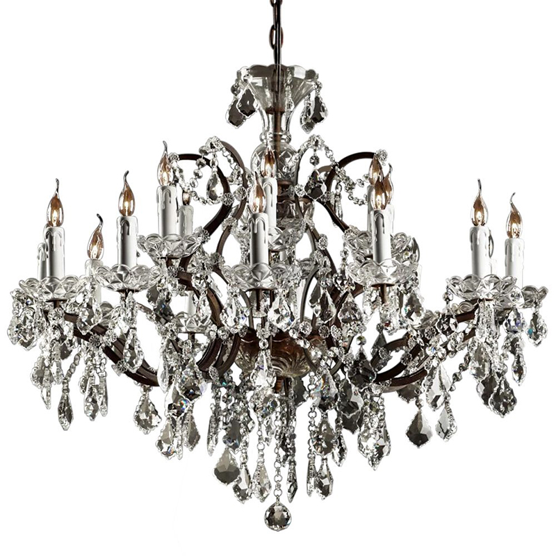 Люстра 19th c. Rococo IRON & CLEAR CRYSTAL Brown Chandelier 18 Прозрачное Стекло Коричневый винтаж Люстра 19th c. Rococo IRON & CLEAR CRYSTAL Brown Chandelier 18 Прозрачное Стекло Коричневый винтаж в Липецке | Loft Concept