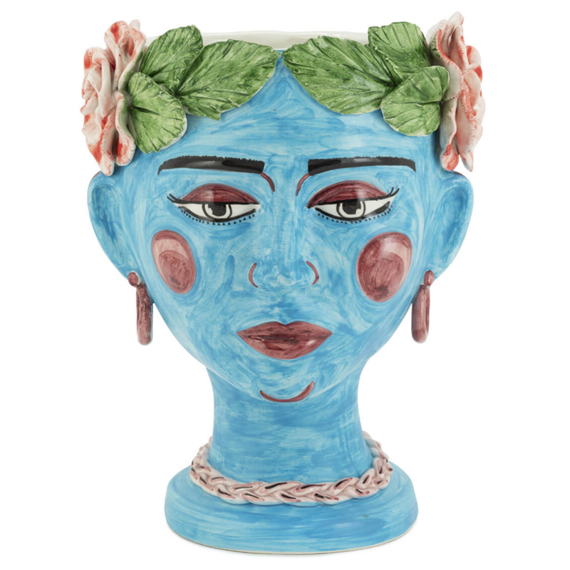 Ваза VASE HEAD SELVA COLOR Light blue Винтажный голубой Зеленый Ваза VASE HEAD SELVA COLOR Light blue Винтажный голубой Зеленый в Липецке | Loft Concept