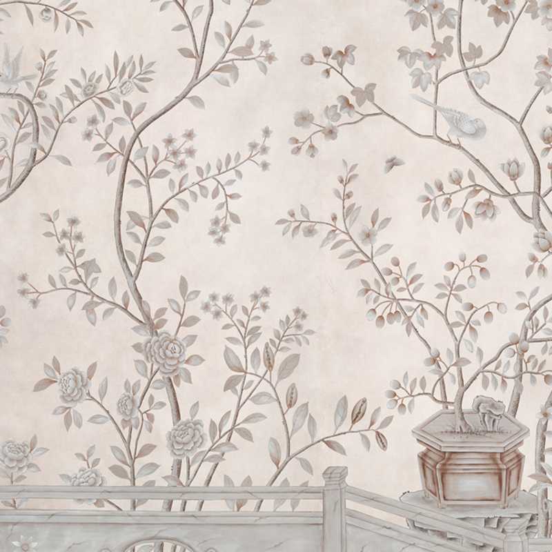 Обои ручная роспись Salon Vert Pewter gilded silk Обои ручная роспись Salon Vert Pewter gilded silk в Липецке | Loft Concept