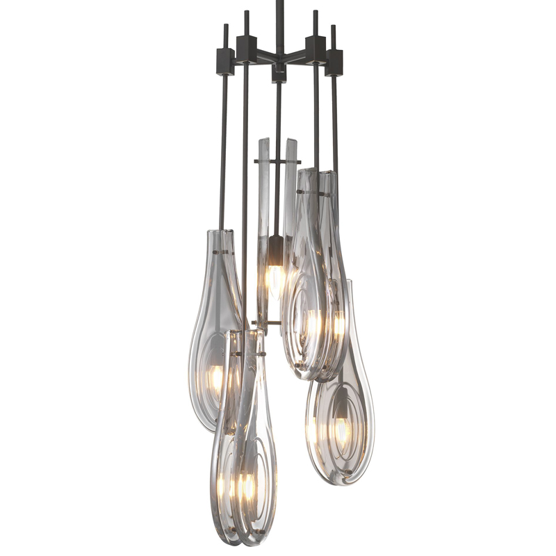Люстра Eichholtz Chandelier Bellano L Bronze Темная бронза Стекло Смок Люстра Eichholtz Chandelier Bellano L Bronze Темная бронза Стекло Смок в Липецке | Loft Concept