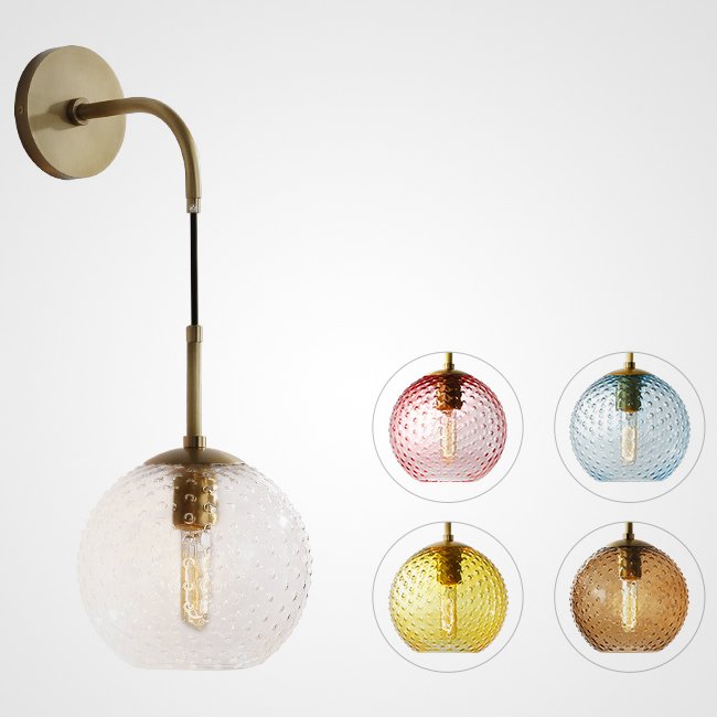 Бра FINNAR WALL Lamp Латунь Прозрачный Розовый (Rose) Желтый Голубой Янтарь (Amber) Бра FINNAR WALL Lamp Латунь Прозрачный Розовый (Rose) Желтый Голубой Янтарь (Amber) в Липецке | Loft Concept