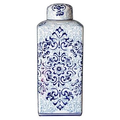 Фарфоровый сосуд Цзиндэчжэнь Pattern Белый Синий Фарфоровый сосуд Цзиндэчжэнь Pattern Белый Синий в Липецке | Loft Concept