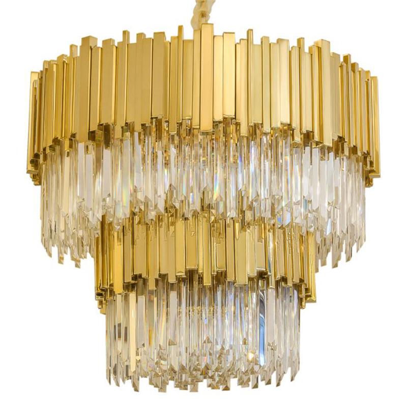 Круглая многоярусная люстра Luxxu Modern Cascade Chandelier Gold Metal Glass Золотой Прозрачное Стекло Круглая многоярусная люстра Luxxu Modern Cascade Chandelier Gold Metal Glass Золотой Прозрачное Стекло в Липецке | Loft Concept