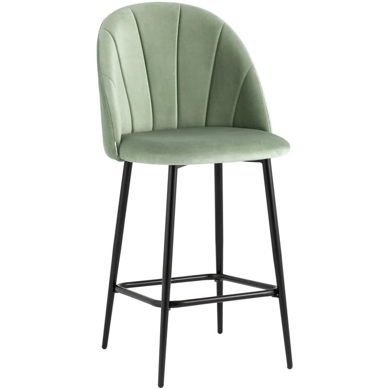 Барный Стул Balsari S Chair Фисташковый Велюр Зеленый Черный Барный Стул Balsari S Chair Фисташковый Велюр Зеленый Черный в Липецке | Loft Concept